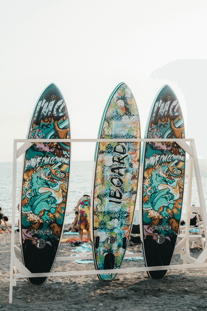 Yellow Printed Surfboard